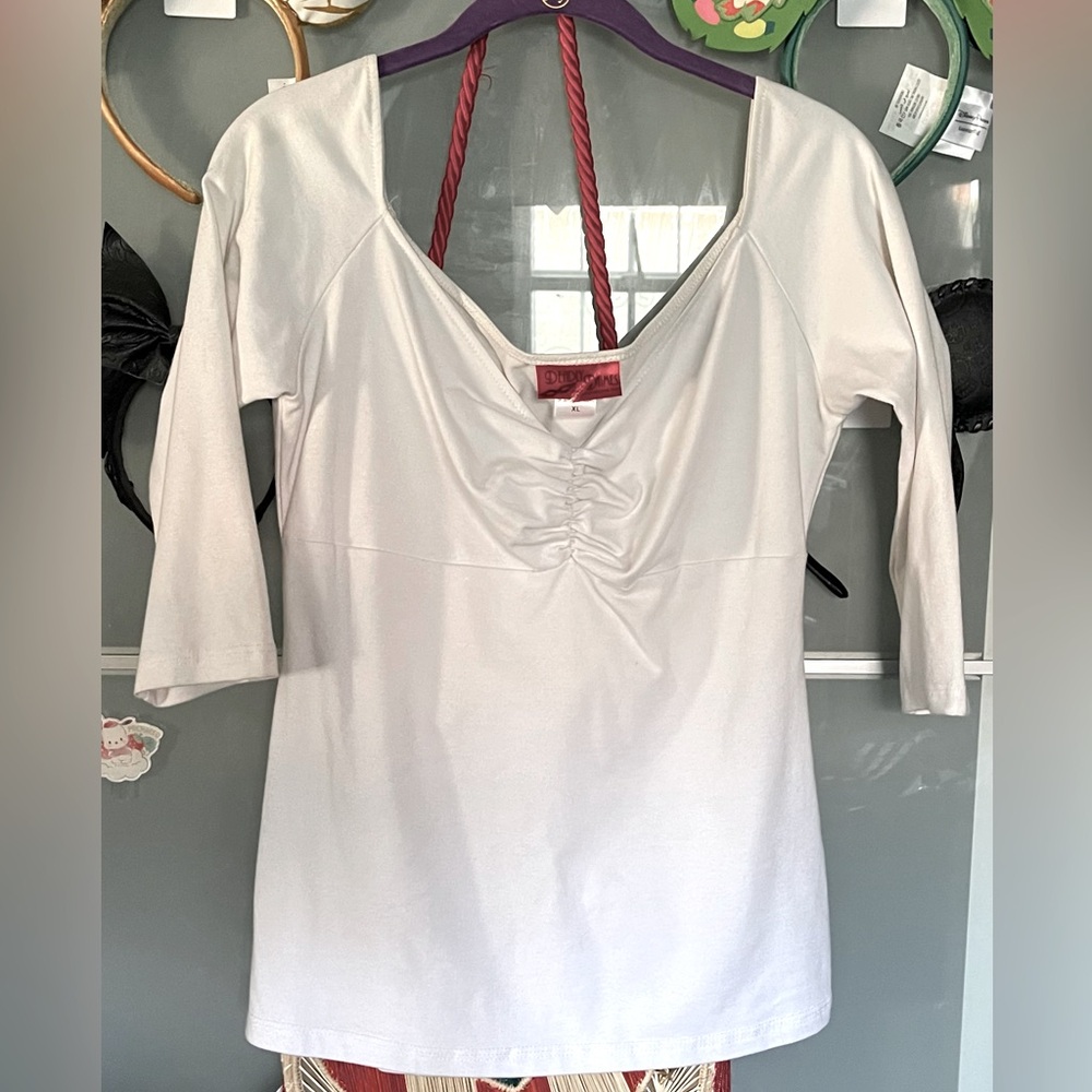 Deadly dames jailbird top in white